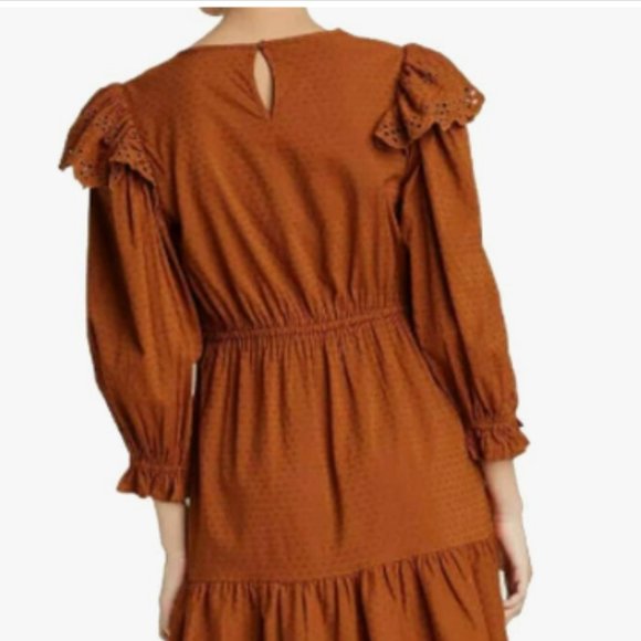 Universal Thread "Brown" Eyelet Ruffle Dress NWT - Picture 2 of 8